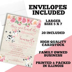 Custom Baby Shower Invites Pink Cow Baby Shower Invitation 20 5x7 Custom Personalized Watercolor Shower Invites With Envelopes - Unique Pink Watercolor Cow Theme - Image 6