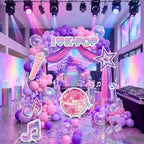 Honoson 6 Pcs Large 24" x 32" Kpop Theme Party Decoration Cardboard Cutouts Standee, Kpop Music Note Microphone Disco Ball Backdrop for Birthday Party Supplies Fan Meetup Photo Booth Props - Image 6