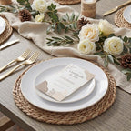 KIRE 200PCS Gold Plastic Plates - Disposable Plates for Party - White Plastic Plates with Gold Rim Include 100 for Dinner and 100 for Dessert/Salad in Wedding/Party/Summer - Image 5