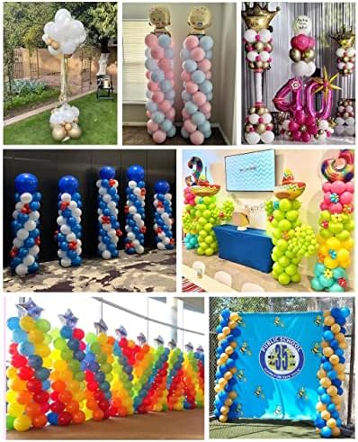 YALLOVE Telescopic Balloon Column Stand, Set of 4, 80 Inch Stainless Steel Balloon Tower Holder, Table Balloon Centerpieces, and Balloon Stand for Floor 2-in-1 Kit - Image 4