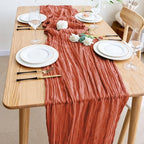 Wokceer Cheesecloth Fall Table Runner Terracotta 10FT Boho Gauze, 12 Pack - Image 6