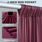 20ftx15ft Burgundy Backdrop Curtains for Parties, Wrinkle Free Polyester Burgundy Photo Backdrop Drapes 4 Panels 15 ft Long Back Drop Cloth for Wedding Birthday Photography Background Party - Image 4