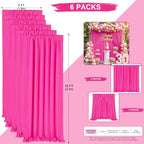 Fuchsia Backdrop Curtains 30ftx10ft Birthday Polyester Photo Drapes - Image 3