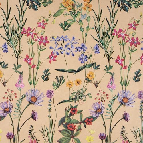 RUSPEPA 30" X 100' Wildflower Floral Wrapping Paper Large Kraft Paper Roll for Women, Jumbo Roll, Herbal Kraft Wrapping Paper for Christian Gifts, Birthdays, Weddings, Bridal Shower and Engagement - Image 2