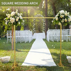OGEMXU 8.2FT Backdrop Stand, Square Wedding Arch & Balloon Stand, Gold - Image 4