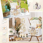 Juexica Wooden Baby Shower Crate Closet, Baby Basket with Handle - Image 6