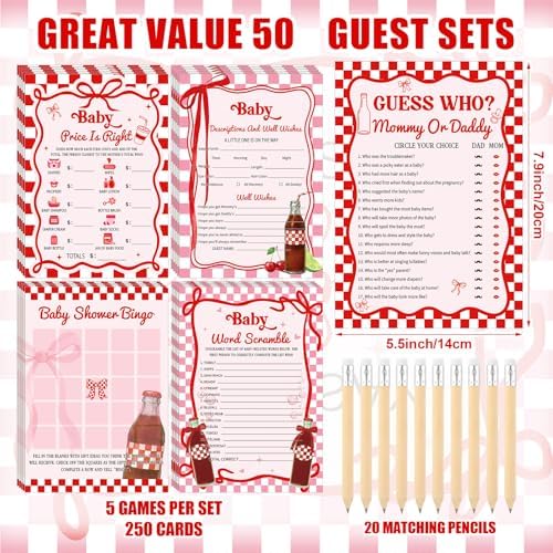 Patelai 321 Pcs Baby Shower Games Supplies, She's Ready to Pop - Image 3