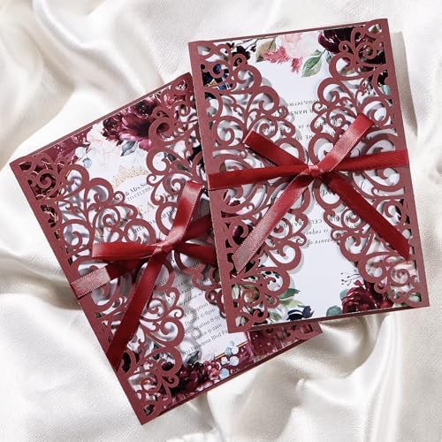50PCS Personalized Wedding Invitation with Envelopes and Rsvp Cards - Image 7