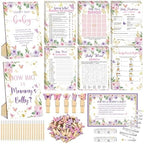 Funnymoom 426 Pcs Girl Baby Shower Games Set, 8 Games Pink Purple by Funnymoom