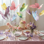 18 Pcs Large Butterfly Party Decor 3D Watercolor Paper Hanging - Image 2