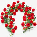 2Pcs 12Ft Bendable Flower Garland Faux Rose Vine for Wedding Decor,Red by zhixinyue