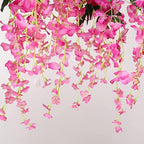 Artificial Wisteria Garland 3Pcs 7.2Ft/Pc Wisteria Hanging Flowers Fuchsia - Image 5