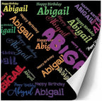AOFUN Wrapping Paper One Roll for Boys Girls Men Women - Love for Couples With Name/Date - 3 Rolls 58" x 23" - Image 3