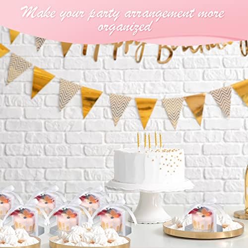 Thenshop 50 Pcs Clear Cupcake Boxes Individual 3.5 Inch, Silver - Image 6