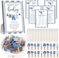 Foilswirl 321 Pcs Blue Jeans Baby Shower Game Supplies Include 250 Activity Cards 20 Pencils 1 Don't Say Baby Sign' 50 Clothespins for Price Prediction Bingo Game Party Decor by Foilswirl