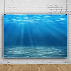 Laeacco Underwater World Background 13x10ft Undersea World Sunlight Deep Sea Blue Water Sun Ray Backdrop Seabed Birthday Party Home Decoration Boy Newborn Photo Studio Aquarium Background - Image 3