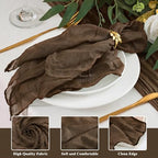 50 Pack Cheesecloth Napkins 20"x20" Brown Gauze Boho Bulk Napkins - Image 3