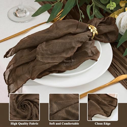50 Pack Cheesecloth Napkins 20"x20" Brown Gauze Boho Bulk Napkins - Image 3