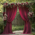ESGOTBME 40x10ft Wrinkle Free ‌Burgundy Backdrop Curtain for Parties Soft Fabric Drapes Wedding ‌Curtain Backdrop for Birthday Party Decorations Background for Photography 5x10ft, 8 Panels - Image 3