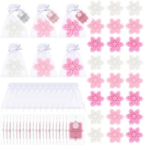 Treela 24 Sets Snowflake Scented Candles Party Favors Pink Gradient by Treela