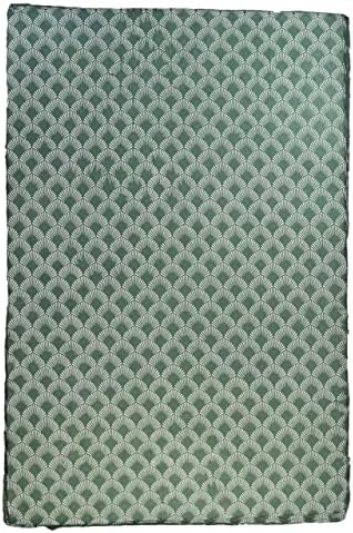 Kathmandu Valley Co. Handmade Lokta Decorative Wrapping Paper, Green Fan - Image 4