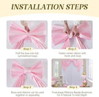 Large Pink Bow Decor, 24x16x79 Inches Big Silky Ribbon Bows for Room Wall Door Decorations Oversized Coquette Stain Bow Party Decorations for Birthday Bridal Baby Shower Wedding Photo Booth Backdrop - Image 4