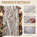 Shihanee 12 Pcs Beige Gold Gauze Table Runners Sheer Cheesecloth Runner - Image 4