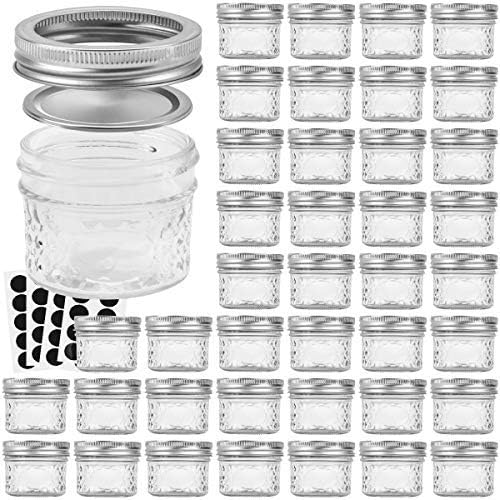 VERONES 40 PACK Mason Jars, 4 OZ Canning Jars Jelly Jars With Regular Lids by VERONES