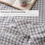 Grey White Gingham Ruffle Tablecloth Rectangular 120“x60 - Image 6