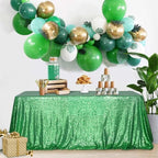 SquarePie Sequin Tablecloth 90x132 Inch Green for Wedding Party - Image 4