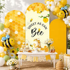 3Pcs Honey Bee Arch Backdrop Covers 4ft 5ft 6ft Bees Flower Honeycomb Arch Stand Covers Honey Bee Birthday Party Decoration Photo Background for Bees Birthday Baby Shower Wedding Party Supplies - Image 5