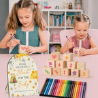 Winnie Baby Shower Blocks Game Set, Winnie Baby Shower Decorations, 24 Acrylic Paint Pens with 50 Blank Wooden Blocks, Fun Party Activity Set for Baby Shower Games, Gender Reveal & Decorations - Image 5