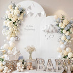 2 Set Wedding Arch Cover White Ripple & Solid Color Stretchy Backdrop Cover - Image 5