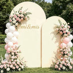 Beige Arch Cover 7.2 and 6ft Spandex Wedding Arch Backdrop Cover Set of 2 - Image 5