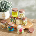 Tessco for you Mini Mason Jar Shot Glasses with Lids 2 oz Dishwasher Safe Mason Canning Jars for Bachelorette Wedding Party Favors Bar Drinks Home Desserts Honey Jam Candy(Clear, Rose Gold,36 Pcs) - Image 4