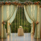 10x10FT Green Wrinkle Free Backdrop Curtains with Lights String for Parties - Photo Curtain Backdrop with Lights for Wedding Decorations, Bridal Baby Shower Birthday Party Photography Background - Image 6