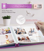 Artfeel Photo Album Self Adhesive Scrapbook Album for 3x5 4x6 5x7 8x10 Pictures,40 Pages Linen Cover with Display Window DIY Photo Book,Ideal Gifts for Family Travel Wedding Baby - Image 3