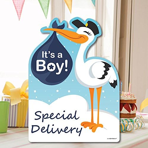 Big Dot of Happiness Boy Special Delivery - Baby Shower Decorations - Blue It's A Boy Stork Baby Announcement & Welcome Yard Sign - Image 6