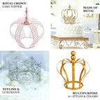 Efavormart Metal Princess Crown Cake Topper Birthday Cake Wedding Decoration For Wedding Birthday Party Special Event (Gold 14) - Image 4