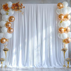20x10ft White Backdrop Curtains for Wedding Parties Wrinkle Free White Curtains Photo Backdrop Drapes for Photography Birthday Baby Shower Soft Fabric Party Backgournd for Photoshoot 5x10ft, 4 Panels - Image 7