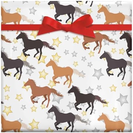 Horse And Star Gift Wrapping Paper Wedding Bridal Baby Showers Gift Wrap Wrapper Paper Wedding Tissue Paper for Couple Family 58"(Horse,3 Rolls) - Image 4