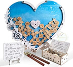 Personalized Beach Wedding Guest Book Alternative, Seashell Heart Drop Box by Handmade