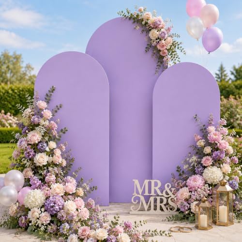 Lavender Arch Cover 7.2ft 6.6ft 6ft Purple Arch Backdrop Cover Set of 3 - Image 4