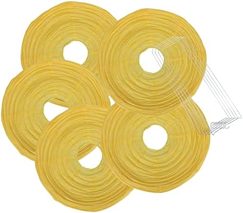 Chinese Japanese 16" Lemon Yellow Paper Lanterns Large Paper Lanterns 16-Inch 5 Packs (Yellow, 16 inch) - Image 4