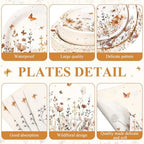 Wildflower Party Decorations, Paper Plates Napkins Cups Serve 50, Boho Fall - Image 2