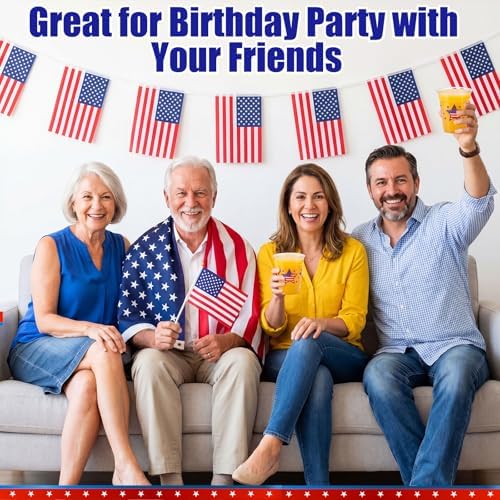 100 Pcs Patriotic Plastic Cups 12 oz, Red Blue & White Tableware - Image 4
