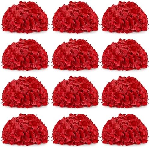 Red Hydrangea Flower Balls for Centerpieces,12 PCS, 8 Inch by DIYDOFUN