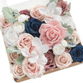 Ling's moment Artificial Pink Flowers Combo, Dusty Rose & Navy, Grand by LingsMoment
