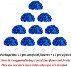 BLOSMON Hydrangea Artificial Flowers Ball Centerpieces Royal Blue Set of 10 - Image 2