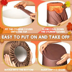 HunnmingRe 5 Pcs Fall Thanksgiving Cylinder Pedestal Stand Covers for Party - Image 4